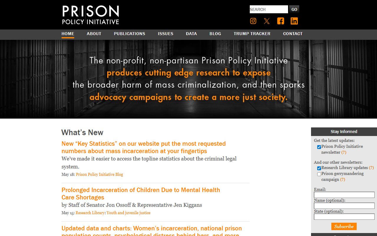 Prison Policy Initiative state-level incarceration context covering Arkansas jails